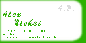 alex miskei business card